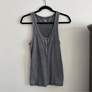 Aerie Henley Button Ribbed Tank Top